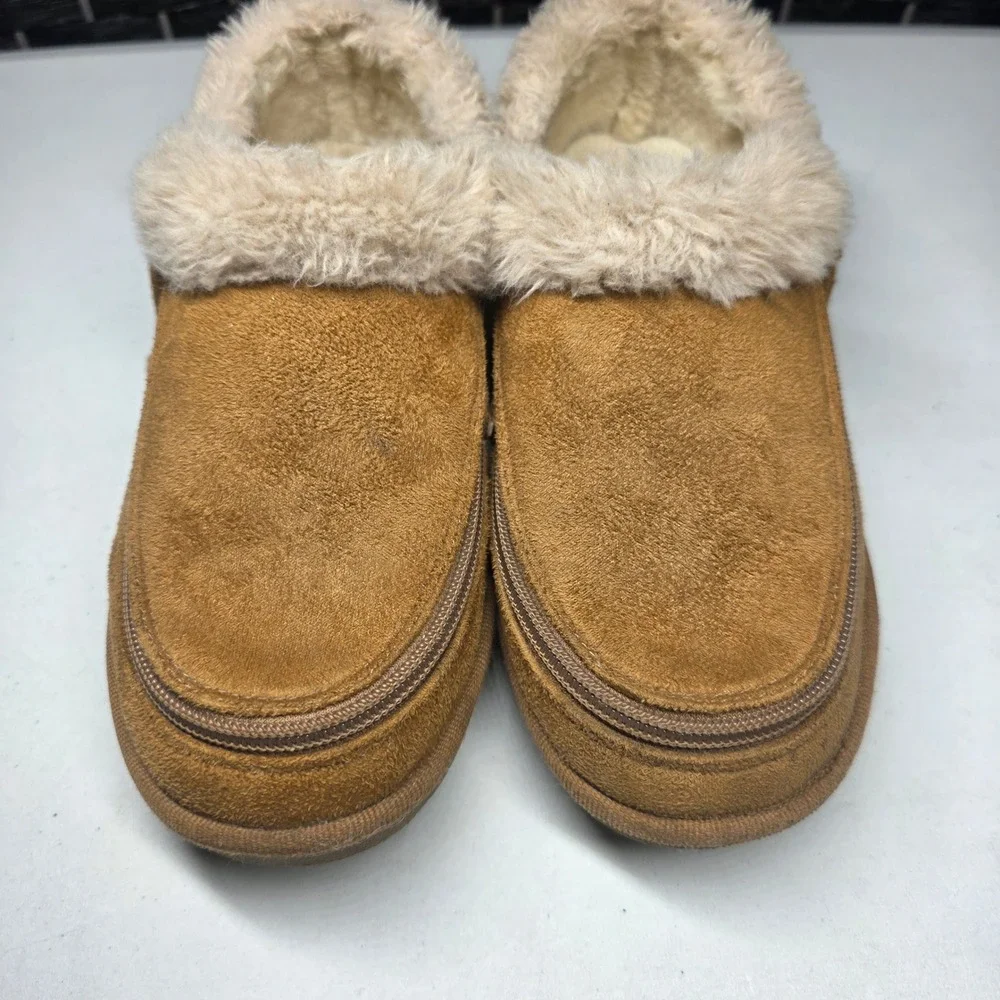 BILLY Footwear Kids Cozy Slipper Chestnut Brown Faux Fur Size 4M BK22446-250